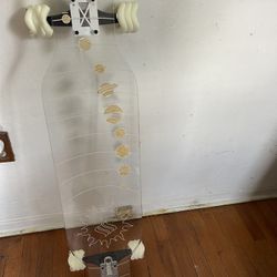 Clear galaxy longboard
