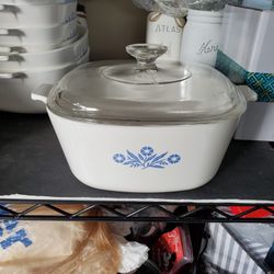 Vintage Cornflower Corning Ware Casserole Dish W Lid 