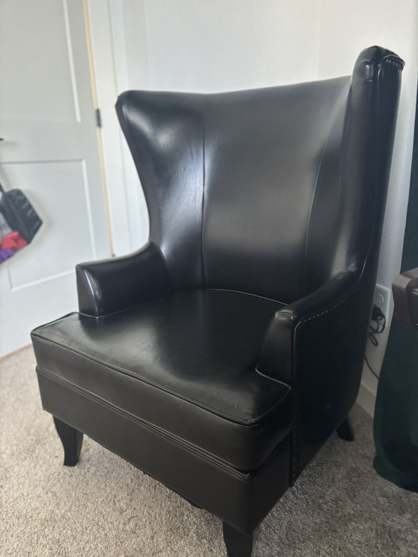 Wingback Vegan Leather Chair