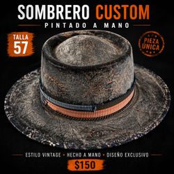 Sombrero Custom Pintado a Mano – Estilo Vintage Distressed 🎨🔥