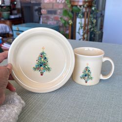 Fiesta Holiday Christmas Cup Mug and Saucer Set