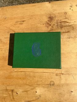 Green Textured Monogram Card Holder Wallet