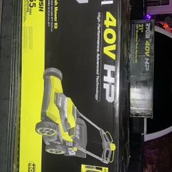 RYOBI 40V HP Brushless 21 in. Cordless Battery Walk Behind Push Lawn Mower with 8.0 Ah Battery and C