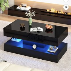 Black LED Living Room Table