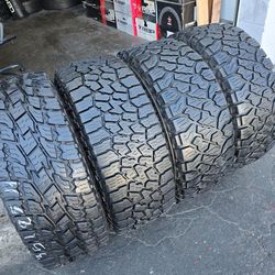 4 USED Mixed Match Tires 
Lt35x12.50r17
$350.00 ALL 4 may be 85% tread on
2 KENDA
1 TOYO AT11 
1 FALKEN WILDPEAK AT3