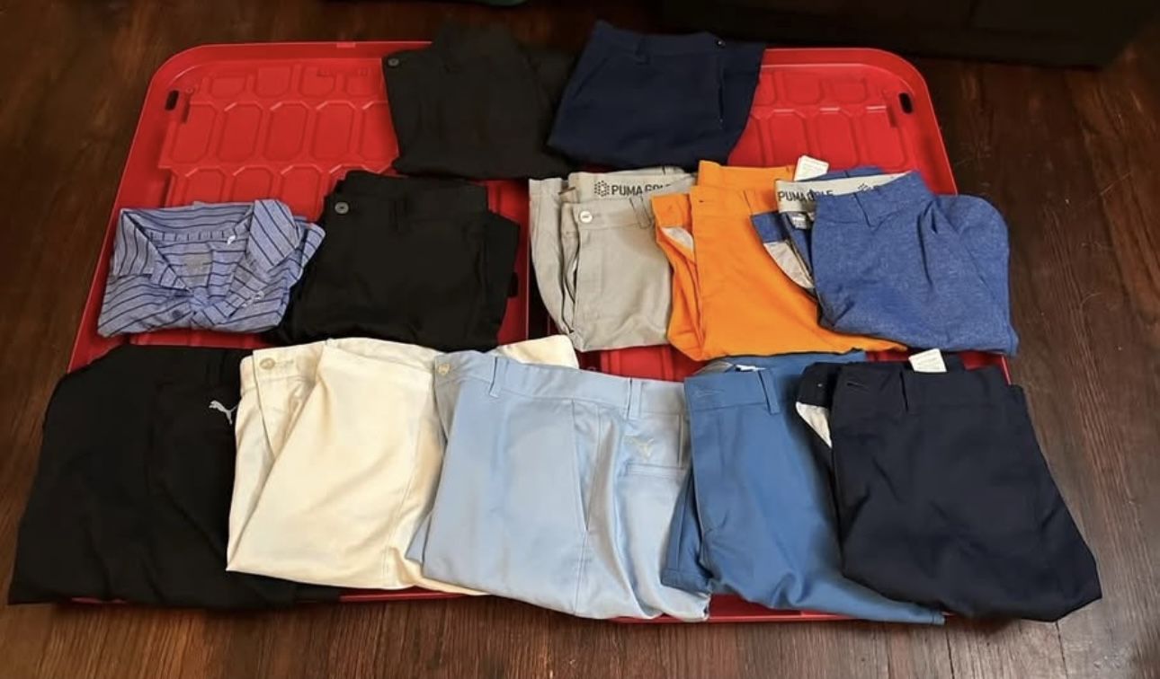 boys PUMA shorts med 9/10 yrs, lg 11/12 years, xl 13/14 yrs and large top- See Description