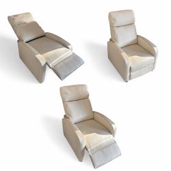 Beige Faux Leather Recliner Chair