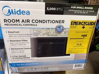 Midea 5,000 BTU 150 sq. ft. Mechanical Window Air Conditioner, Black, MAW05M1WBL, New
