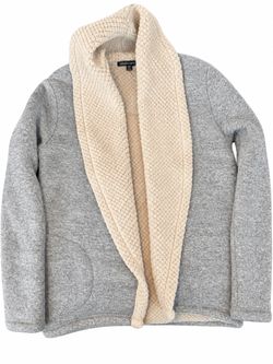 Threads 4 Thought Gray Cardigan with Sherpa Collar, Size XS/S