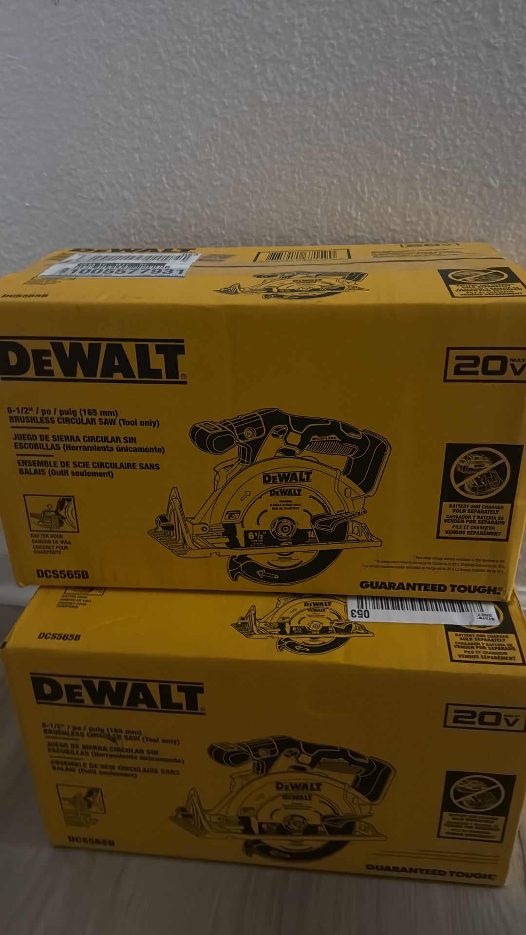 Dewalt Saws it has hooks for holding on trusses better than the little ones