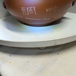 Antique Chinese Red Clay Yixing Pot With Lion Handles