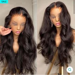 13x4 human hair bodywave wig  24in