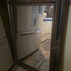 Huge Antique BEVELED MIRROR