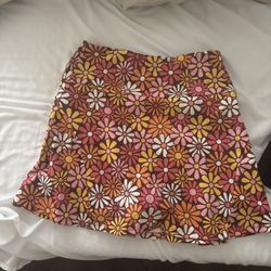 Floral Or Black Skater Skirt With Shorts 