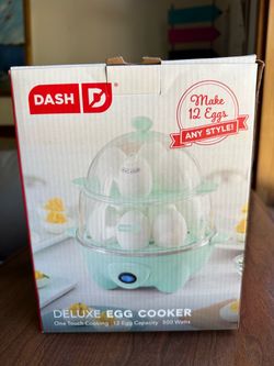 Dash Deluxe Egg Cooker Aqua 12 Egg Capacity 500W with Original Box