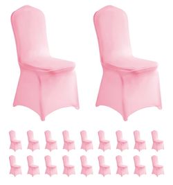 Stretch Spandex Chair Cover for Wedding Party Dining Banquet Event (Pink, 25)