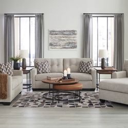 Mahoney Pebble Living Room Set (Sofa Loveseat Sectional Options 
