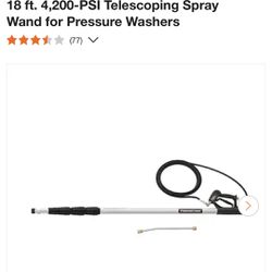 PowerCare Commercial Grade Telescopic Power washing Pole Extends Up To 18 Ft