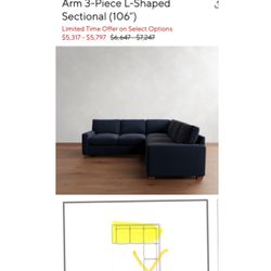 Pottery Barn Navy Couch.