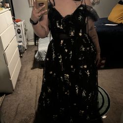 Black floral gown