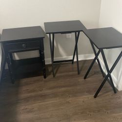 End Table And 2 Tray Tables 