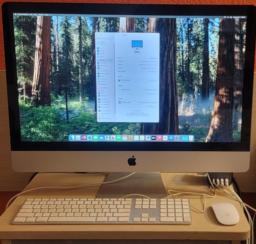 iMac 27" Intel Core i5, 480gb SSD, 32gb Ram, macOS Sequoia, Very Fast, Beautiful Screen