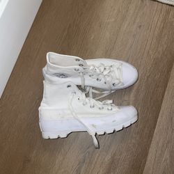 White Platform Chunky White Converse Size 6.5