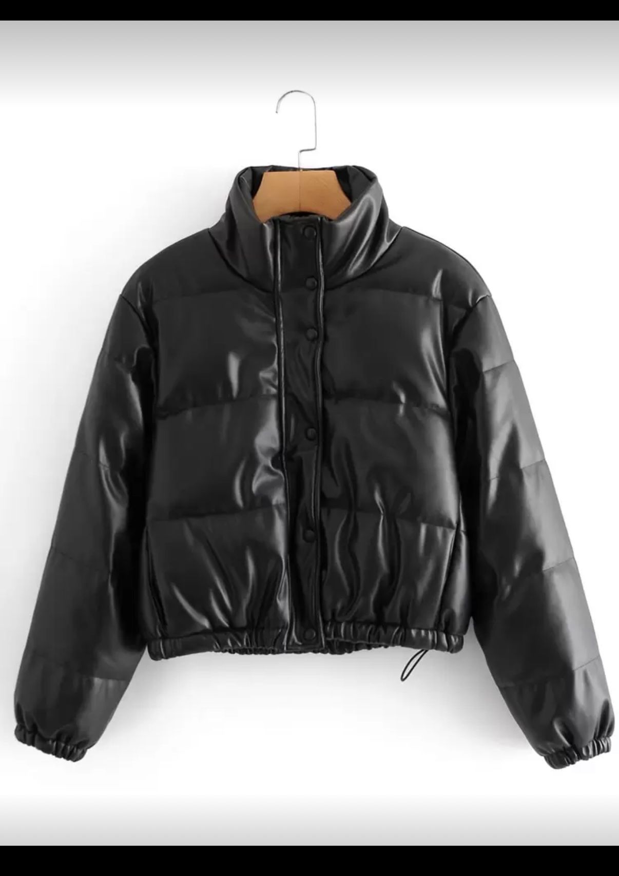 Pleather Puffer Jacket