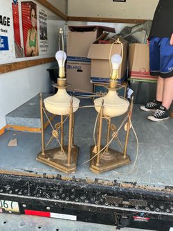 Vintage Brass Lamps with no lampshade