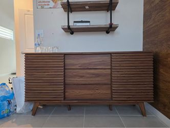 Mid-Century Modern Wood Sideboard Buffet Cabinet