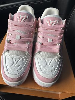 rose louis vuitton trainer sneaker pink