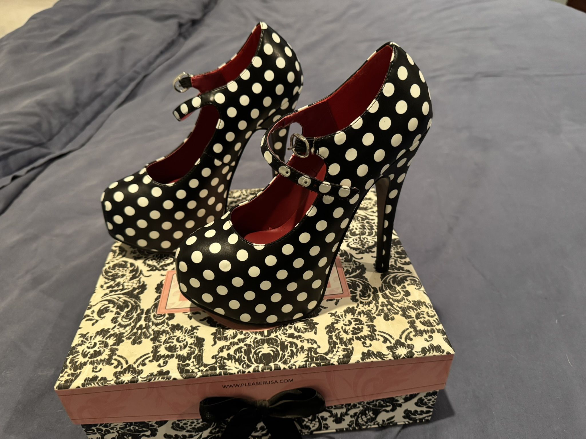 Polka Dot Stiletto Heels
