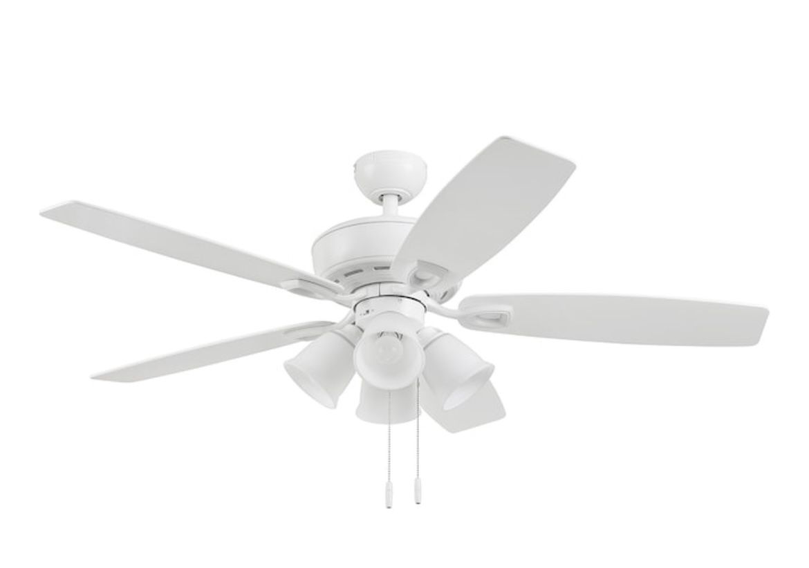 Harbor Breeze Notus 52 Inch White Indoor Downrod or Flush Ceiling Fan 1332336
