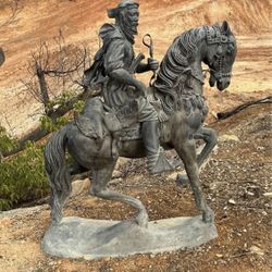 Arab On Horse Bronze Statue 