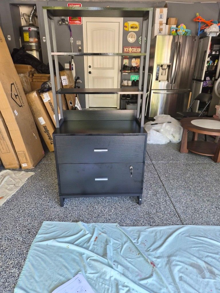 2 Drawer File Cabinet With Shelves