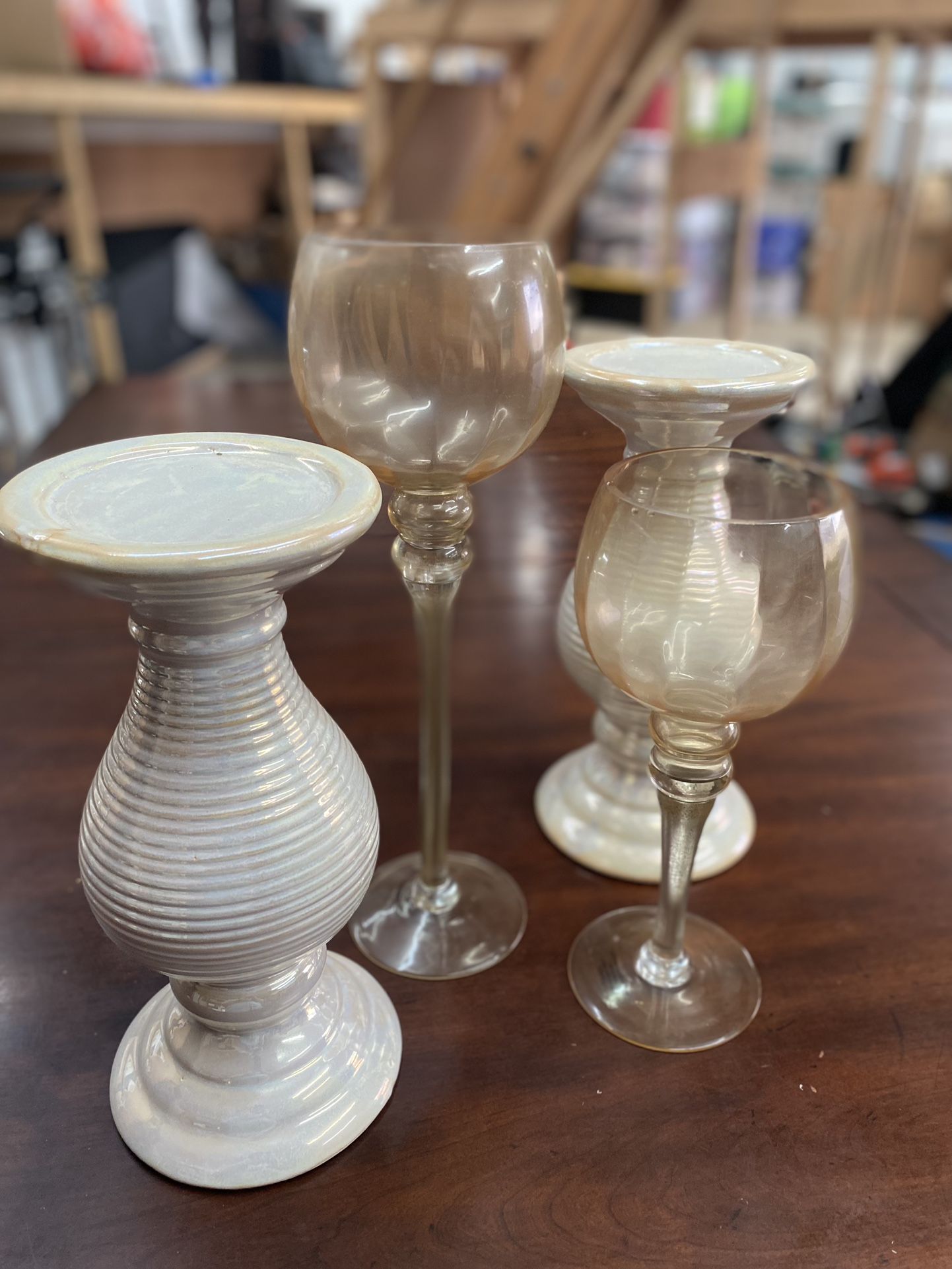 Set Of 4 Large Candle Holders