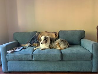 Blue Fabric Sleeper Sofa