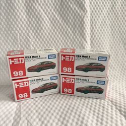 Tomica Takara Tomy Tesla Model 3 Red Diecast Car Model