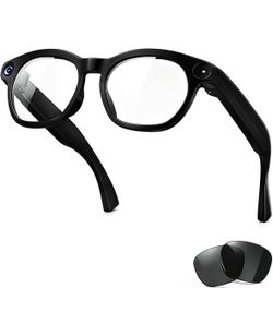 Smart Camera Glasses - 8MP HD Camera and Bluetooth Audio, 1080P Video& Photo, Record, Translation, AI Assistant, Object Recognition, Music&Call, 1*Sun