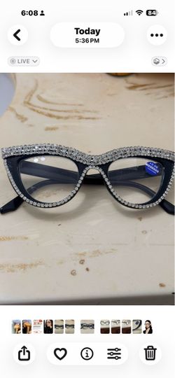 : Rhinestone Cat Eye Reading Glasses