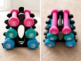 Dumbbell Set with Storage Rack – 1 lb, 2 lb & 3 lb Pairs