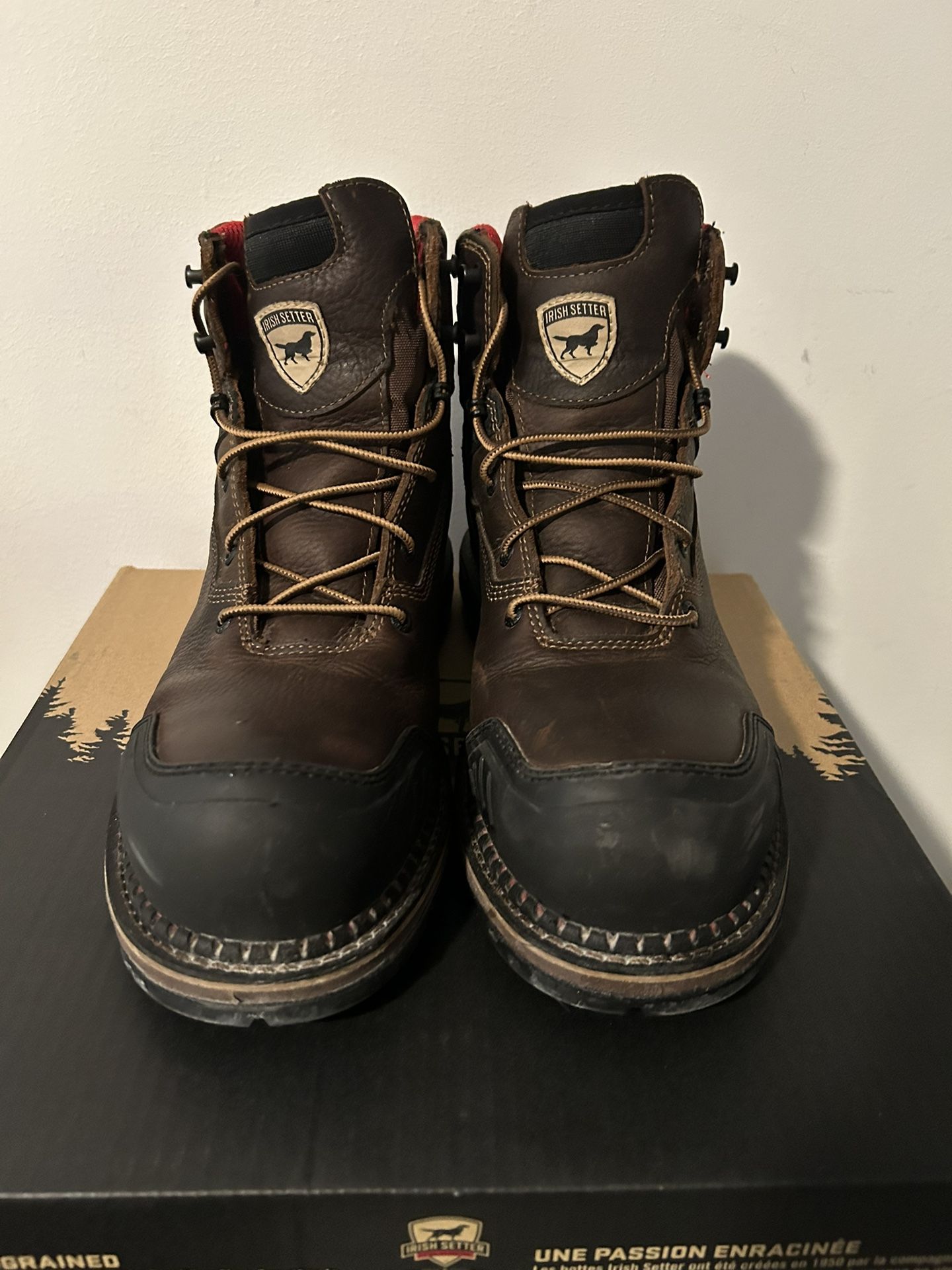 Red Wing Mens Brown Leather Work Boots Steel Toe Size 10.5 