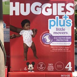 Huggies Little Movers Plus Size 4/180 Diapers