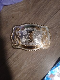Gold and silver belt buckle