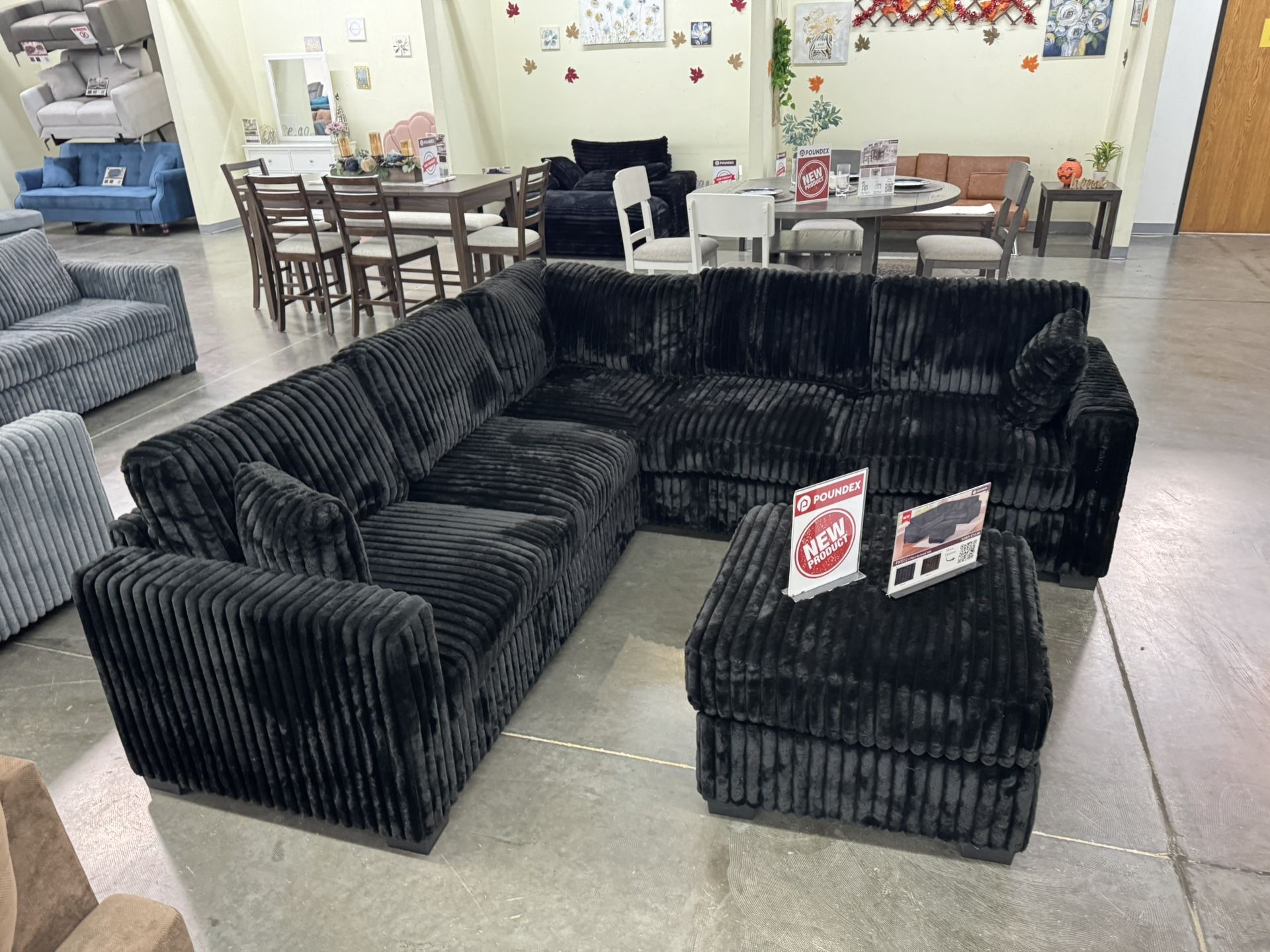 New Black Sectional