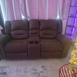 Custom Leather Recliner Couch