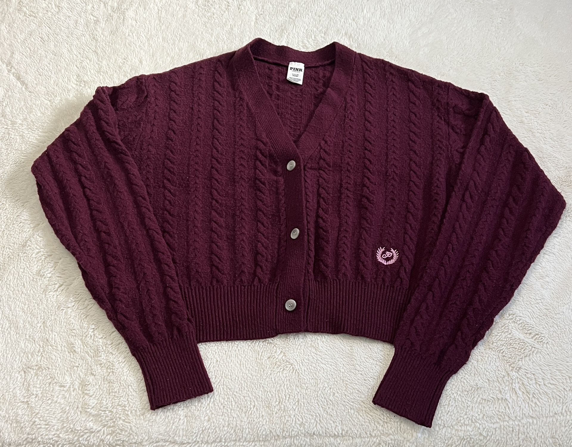 PINK Victoria's Secret Burgundy Cardigan