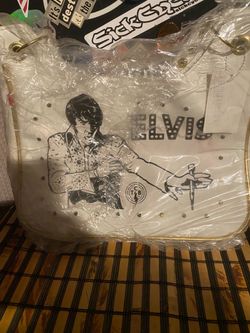Elvis Presley White Tote Bag