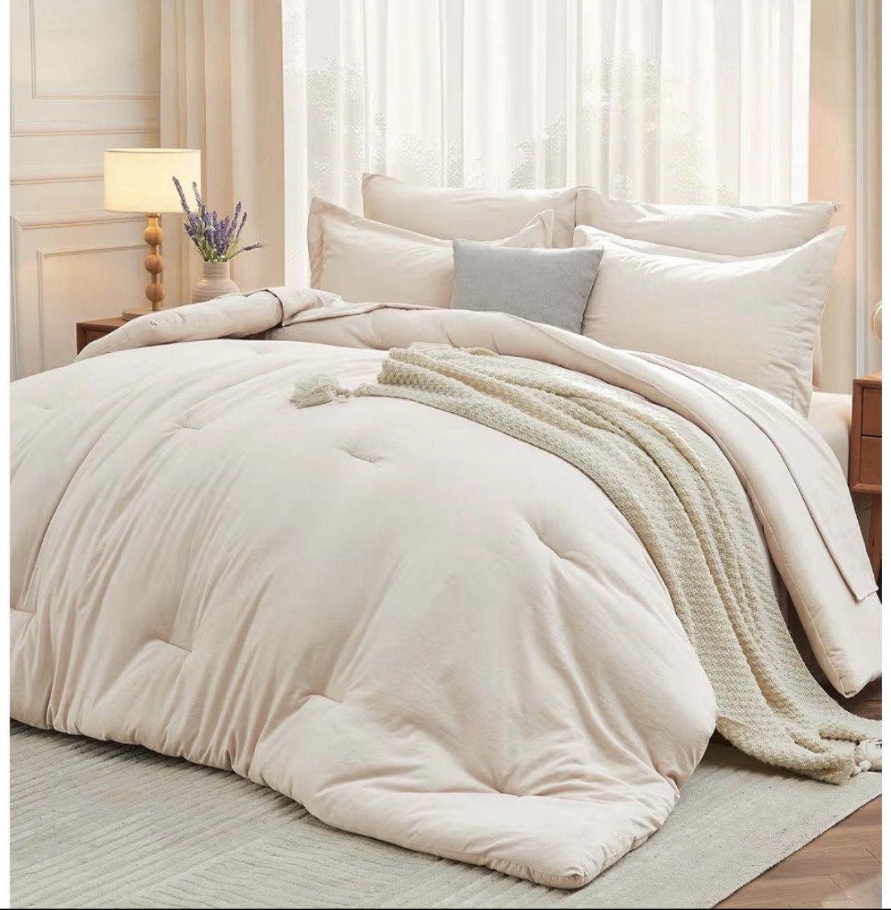 MUXHOMO 7 Pieces FULL Comforter Set