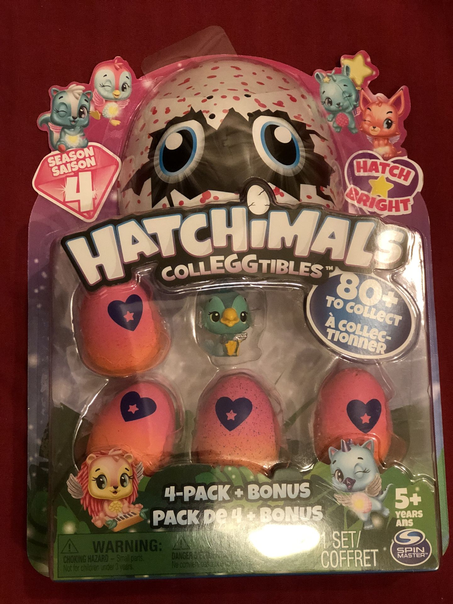 Hatchimals CollEGGtibles, 4 Pack + Bonus, Season 4 Hatchimals CollEGGtible, for Ages 5 and Up 